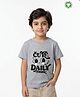 Pranava Organic Cotton Knit Half Sleeves Cute Daily Thing Text Printed Tee -  Grey