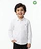 Pranava Organic Cotton Woven Full Sleeves Solid Shirt - White