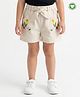 Pranava Organic Cotton Woven Floral Embroidered Shorts - Beige
