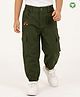 Pranava Organic Cotton Woven Scooter Printed Joggers - Olive Green