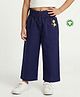 Pranava Organic Cotton Woven Floral Embroidered Pants - Navy Blue