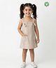 Pranava Organic Cotton Woven Sleeveless Striped Dress - Beige