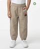 Pranava Organic Cotton Woven Tractor Embroidered Joggers - Khaki
