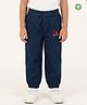Pranava Organic Cotton Woven Tractor Embroidered Joggers - Blue
