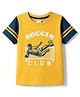 Taeko Single Jersey Knit Half Sleeves Soccer Theme Printed T-Shirt - Yellow