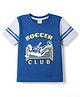 Taeko Single Jersey Knit Half Sleeves Soccer Theme Printed T-Shirt - Blue