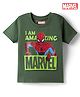 Babyhug Marvel Single Jersey Knit Half Sleeves T-Shirt with Spider Man Graphics - Green
