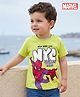 Babyhug Marvel Cotton Knit T-Shirt with Spider-Man Graphic Half Sleeves Round Neck Limegreen 6-9 Months