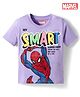 Babyhug Marvel Single Jersey Knit Half Sleeves T-Shirt With Spider Man Graphics - Purple