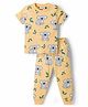 Babyhug Cotton Knit Half Sleeves Koala Printed Co-Ords T-Shirt & Pyjama Night Suit - Yellow