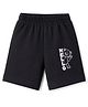 Tango Looper Knit Knee Length Bear Printed Shorts - Black