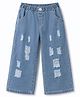 Mark & Mia Full Length Distressed Washed Jeans - Light Blue