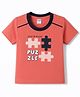 Tango Single Jersey Knit Half Sleeves T-Shirt With Text Print - Orange