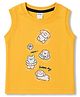 Tango Cotton Knit T-Shirts Sleeveless Round Neck Printed Yellow 3-6 Months