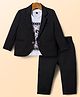 Rikidoos Cotton Knit Full Sleeves Blazer With T-Shirt & Pant - Black