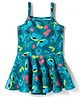 Babyhug Water Repellant Lycra Sleeveless Frock Swimsuit With Floral Print - Green