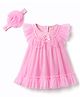 ToffyHouse Knit Sleeveless Solid Party Dress With Headband - Pink