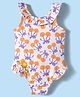 Babyhug Water Repellant Lycra Sleeveless V Cut Swimsuit With Fruit Print - Multicolor