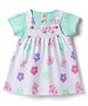 ToffyHouse Knitted Half Sleeves Polka Dots & Floral Printed Dungaree With Inner Tee - White