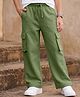 Pine Kids Cotton Knit Full Length Solid Track Pant With Pockets - Olive Green