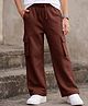 Pine Kids Cotton Knit Full Length Solid Track Pant With Pockets - Dark Brown