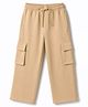 Pine Kids Cotton Knit Full Length Solid Track Pant With Pockets - Beige