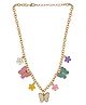Asthetika Floral & Butterfly Charms Detailed Necklace - Gold