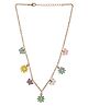 Asthetika Floral & Butterfly Applique Detailed Necklace - Multi Colour
