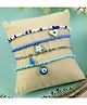 Asthetika Set Of 4 Floral Evil Eye Charms & Beads Embellished Bracelets - Blue
