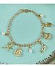 Asthetika Shell Charms Pearl Embellished Bracelet - Gold