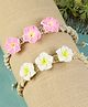 Asthetika Set Of 2 Floral Applique Detailed Bracelets - Pink & Yellow