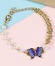 Asthetika Pearls Embellished Butterfly Applique Detailed Bracelet - Purple