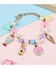 Asthetika Heart Beads & Pearl Embellished Ice Cream Milkshake & Donut Applique Detailed Bracelet - Pink