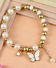Asthetika Pearl Embellished  Butterfly Charms Detailed Bracelet - White