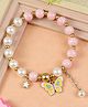 Asthetika Pearl & Beads Embellished Butterfly Charms Detailed Bracelet - Pink