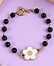 Asthetika Beads Embellished Floral Applique Detailed Nazariya Bracelet - White