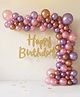 Happy Birthday Combo Pack of 59| Includes Happy Birthday Banner, Glue Dot Roll, Rose Gold Metallic Balloons, Pink & Purple Balloons| Birth Day Decoration Kit