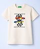 UCB Cotton Knit T-Shirt Race Cars Graphic Print Cream 7-8 Years