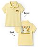 Zero Sinker Knit Half Sleeves Polo T-Shirt with Beach Print - Mint