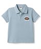 Zero Sinker Knit Half Sleeves Polo T-Shirt with Dolphin Embroidery - Navy Blue