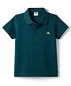Zero Sinker Knit Half Sleeves Polo T-Shirt with Dolphin Embroidery - Dark Green