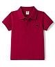 Zero Sinker Knit Half Sleeves Polo T-Shirt with Dolphin Embroidery - Red