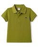 Zero Sinker Knit Half Sleeves Polo T-Shirt with Dolphin Embroidery - Green