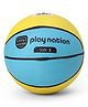 Play Nation Kids Basketball with Inflation Pin Size 3 - Blue Yellow| Mini Basketball| Training Ball for Indoor & Outdoor Play| Easy Grip Kids Practice Ball| Pebbled Texture| Strong Bladder & Valve