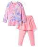 KIDLINGSS Full Sleeves Ice Cream Printed & Tie Dye 2 Piece Swimsuit - Peach
