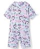 KIDLINGSS Half Raglan Sleeves Unicorn Printed Legged Swimsuit - Blue