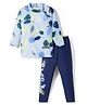 KIDLINGSS Full Sleeves Leaves & Birds Printed 2 Piece Swimsuit - Light Blue