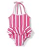 KIDLINGSS Sleeveless Striped & Frill Detailed Swimsuit - Red