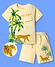 OLLINGTON ST. Cotton Knit Jungle Theme Printed Half Sleeve  T-Shirt & Shorts -Multicolour