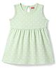 Babyhug Cotton Knit One Piece Dress Sleeveless Polka Dot Green 4-5 Years